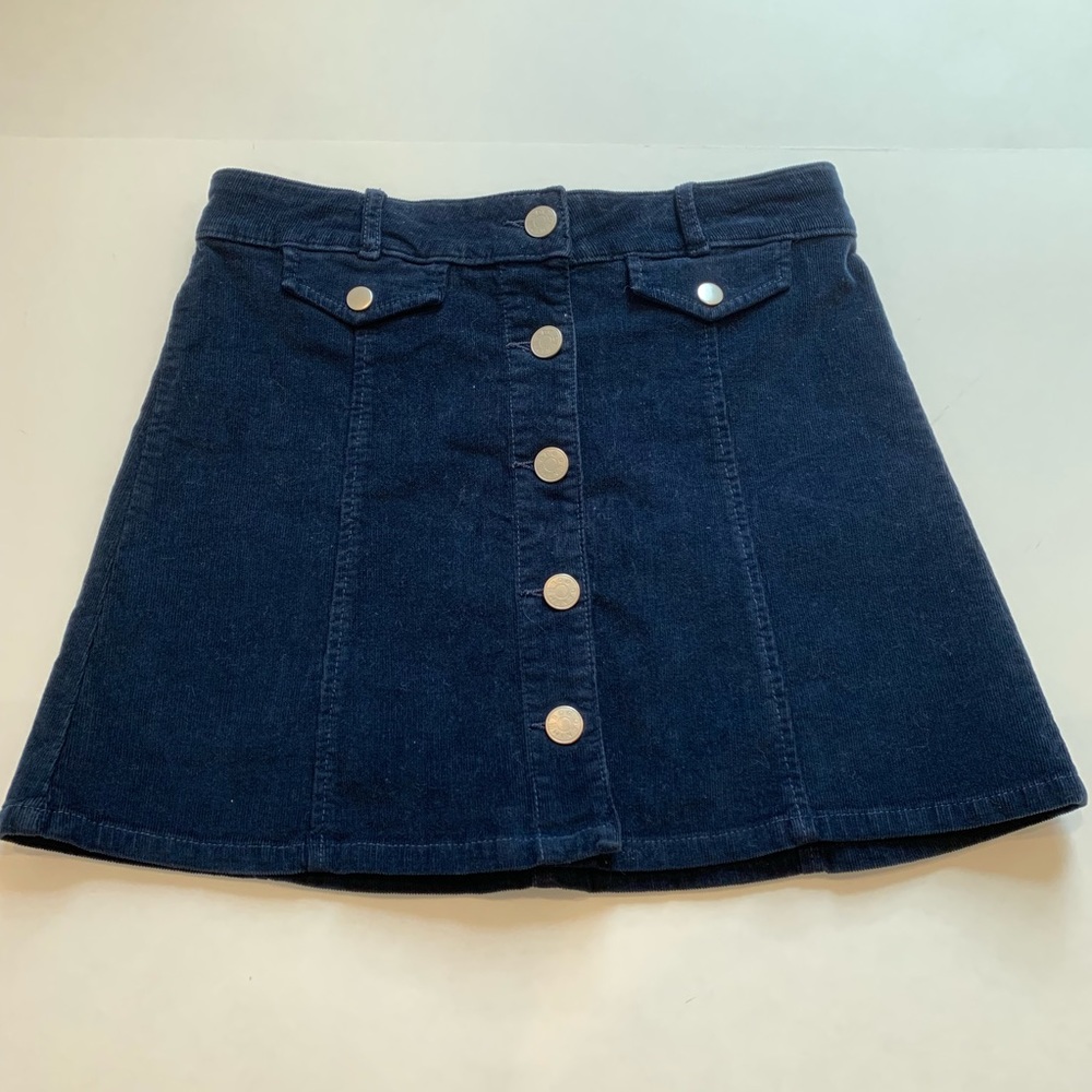 Urban Outfitters BDG Navy Button Up Corduroy Skirt